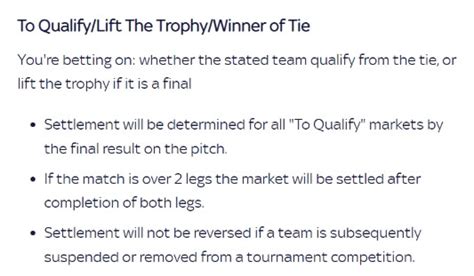 To Qualify Football Betting Market Explained .